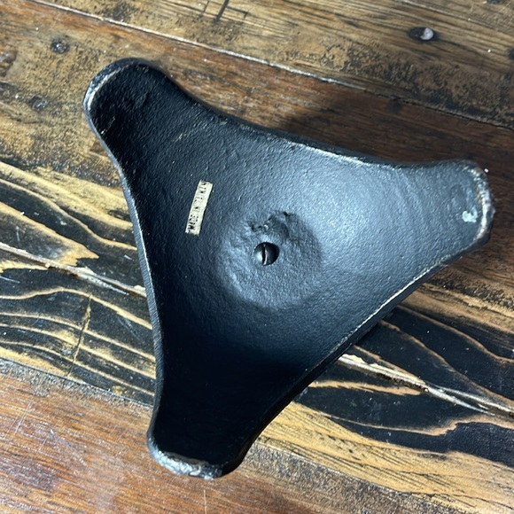 Heavy duty cast iron candle holder black.  Candle not included gold accents MCM - Picture 11 of 11